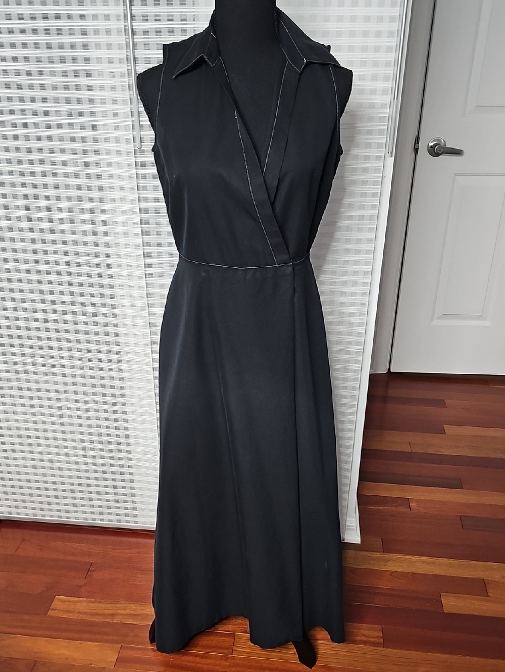 Women’s Black Sleeveless Wrap Maxi Dress